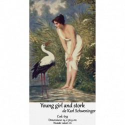 Young girl and stork