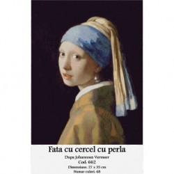 Set goblen - Fata cu cercel de perla dupa J. Vermeer