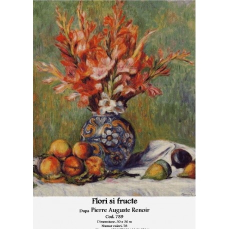 Set goblen - Flori si fructe dupa Pierre Auguste Renoir