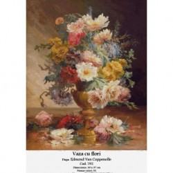 Set goblen - Vaza cu flori dupa Edmond Van Coppenolle
